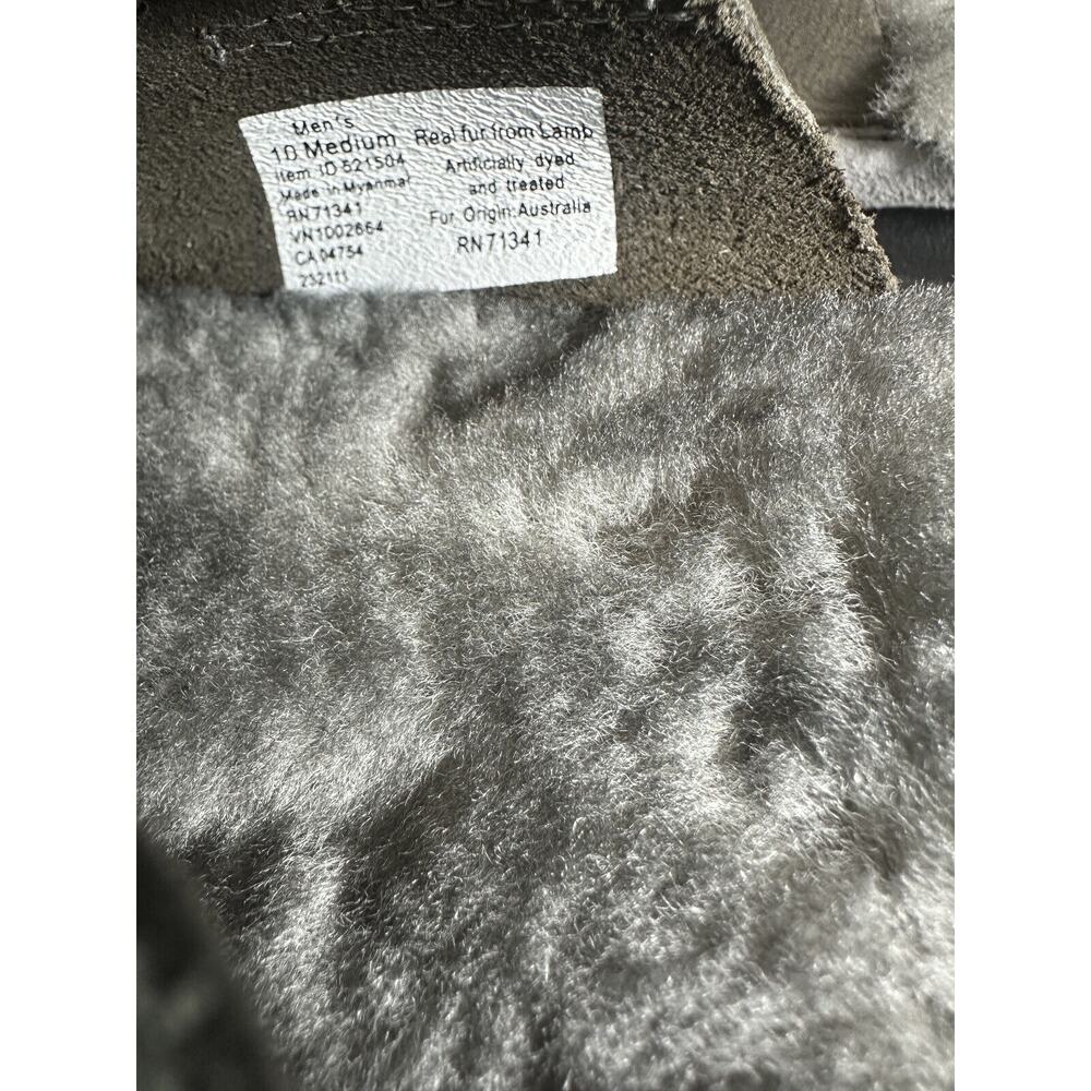 LL Bean Wicked Good Slipper Scuffs Shearling Lined Suede Leather Men's Size 10 - Picture 9 of 14
